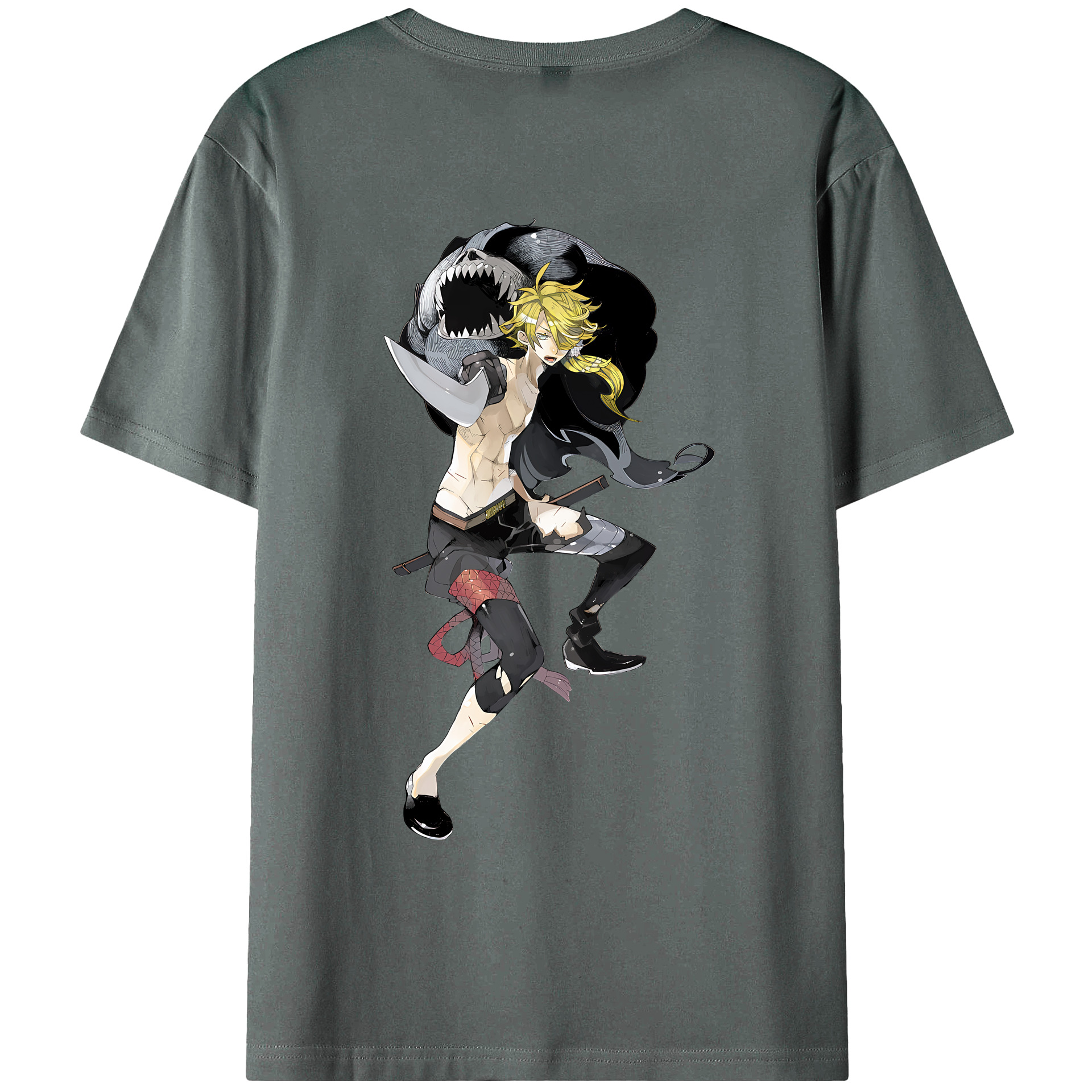 （画像用） 刀剣乱舞 Touken Ranbu 綿100％ メンズ半袖Tシャツ（バックプリント） 通気性
